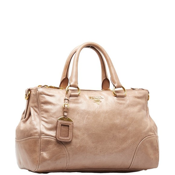Prada Leather Shoulder Handbag Tan 2way Bag - Picture 1 of 11